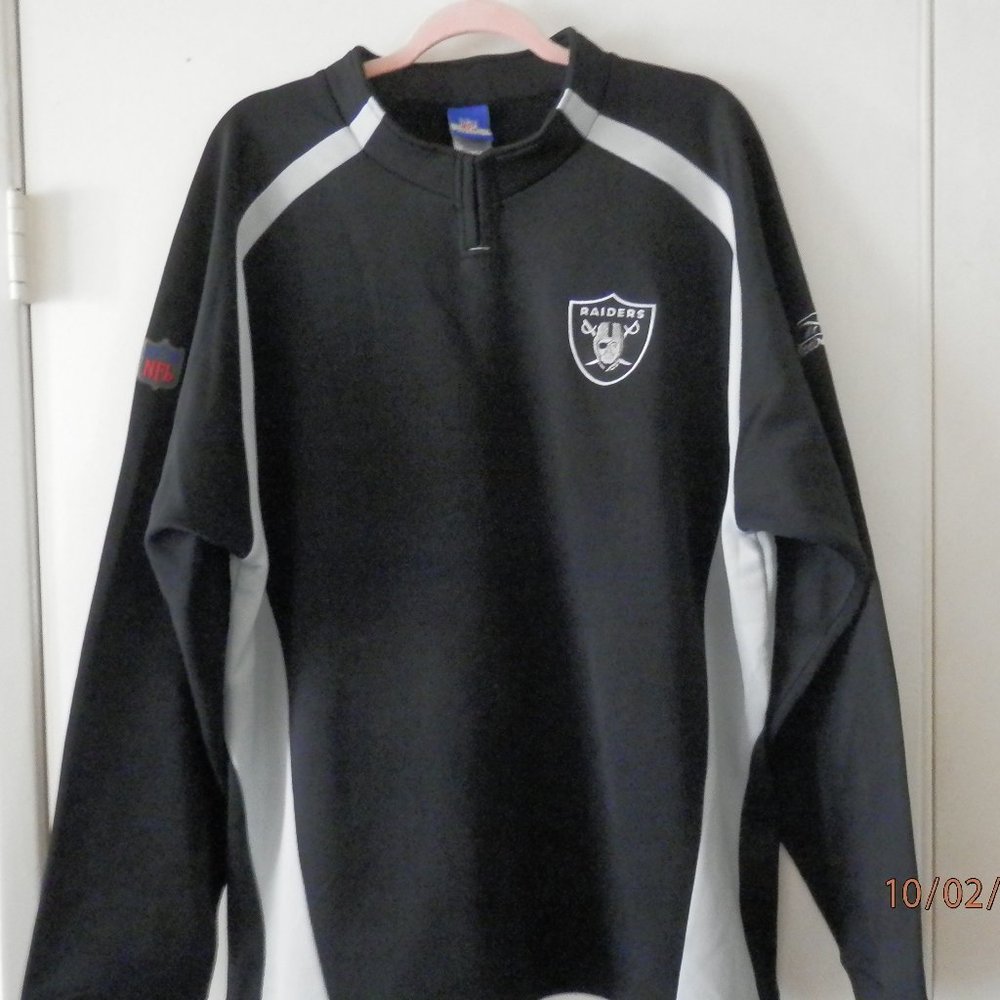 NFL Las Vegas Oakland Raiders Reebok Men's XL Silver & Black Pullover Top